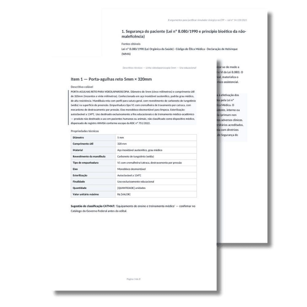 Prévia dos documentos do hub de recursos: modelo de ETP, Termo de Referência e descritivo técnico